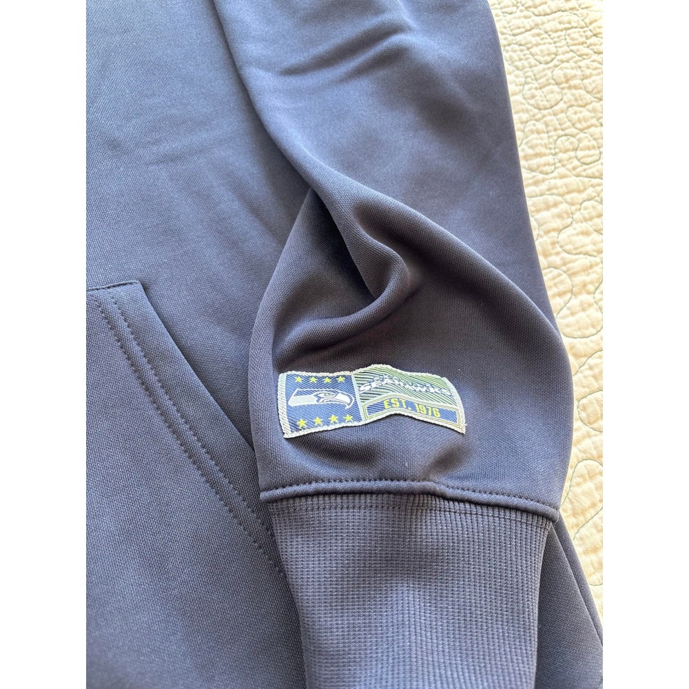 NFL Ultra Game‎ Seattle Seahawks Navy Blue Pullover Hoodie Mens Size Medium #121 - Picture 4 of 7
